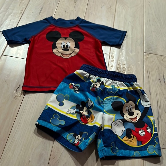 Disney Swim Disney Mickey Mouse Swimsuit 2t Rash Guard Poshmark